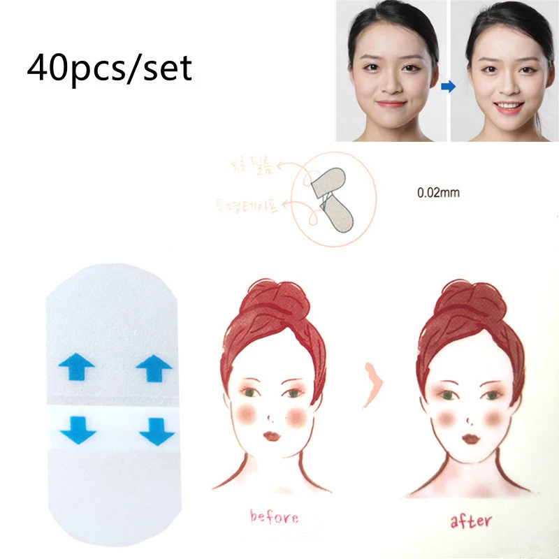 40 шт./компл. невидимые наклейки на тонкое лицо линия морщин обвисшую кожу тонкая
