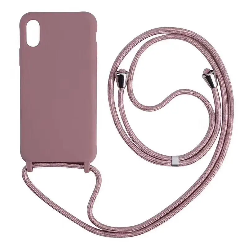 Hot Liquid silicone Necklace Phone Case For Samsung Galaxy S10 Plus S20 FE S9 S8 S21 S30 Ultra Lanyard Crossbody Cord Rope Cover cute samsung cases Cases For Samsung