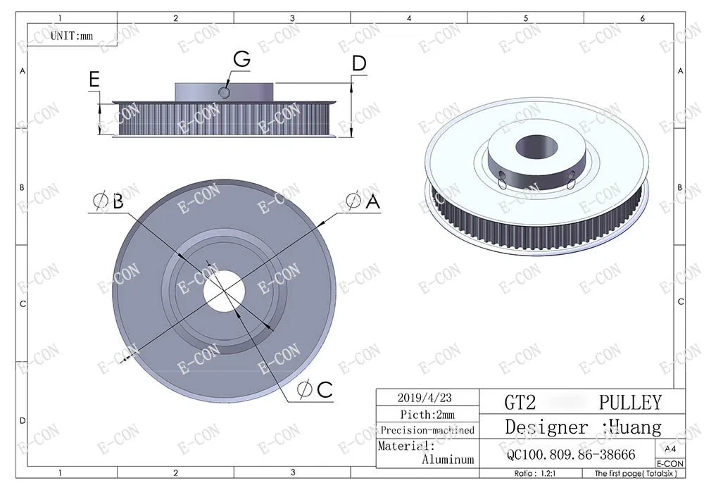 1/5/10 шт GT2 120 т ременный шкив 6-25 мм диаметр для Ширина 11 мм RepRap Prusa 3D-принтеры