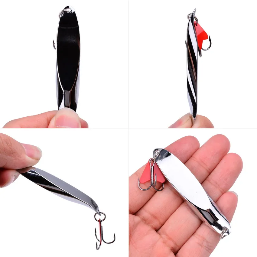 1PC Metal Spoon Wobblers Fishing Lure 7g 10g 14g 18g 20g 28g Treble Hook Silver Bass Lure Bait VIB Fishing Tackle