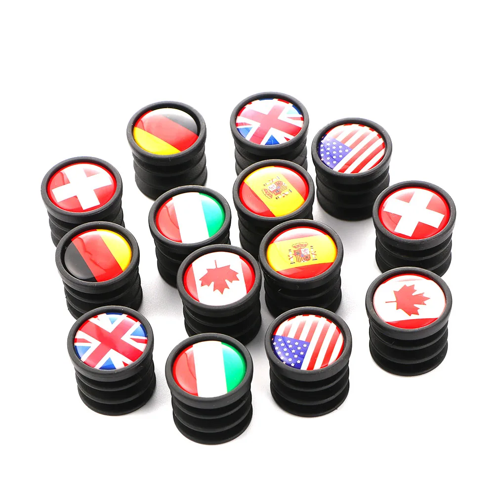 National Flag Bike Handlebar Plugs 1 Pair MTB Mountain Road Bike Bicycle Grips End Cap