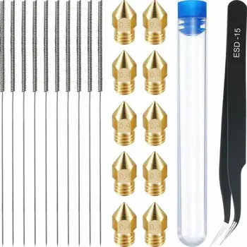 

0.4mm Extruder Nozzle Print Head Hot End Cleaning needle Kit For 3D Printer MK8