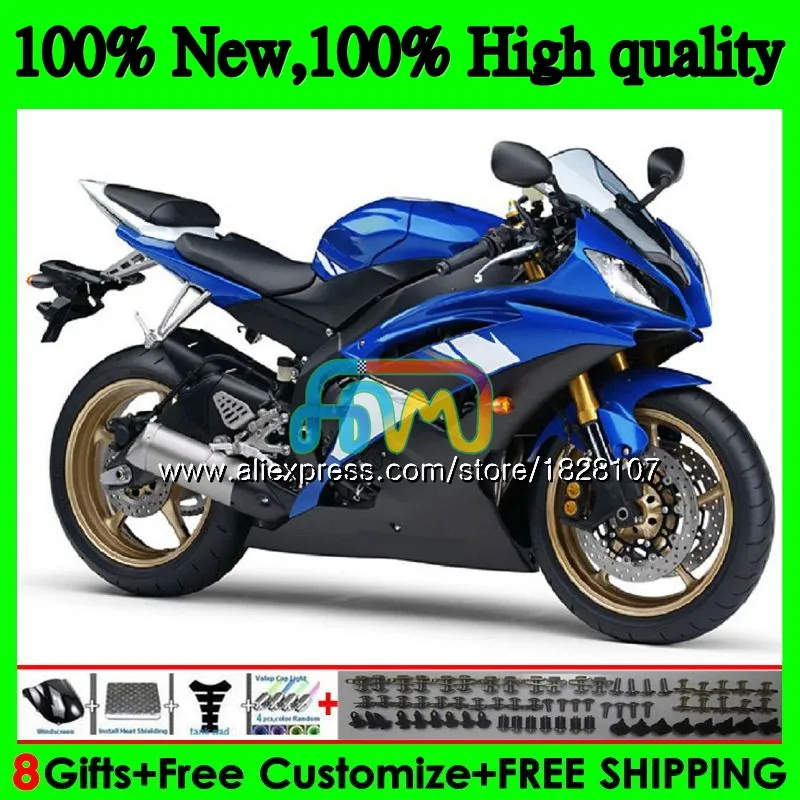 Цвет синий, черный; большие размеры Новые YZF-R6 для YAMAHA YZF600 YZF-600 YZFR6 08 09, 10, 11, 12, 63BS. 1 YZF 600 R 6 YZF R6 2008 2009 2010 2011 2012 обтекатели