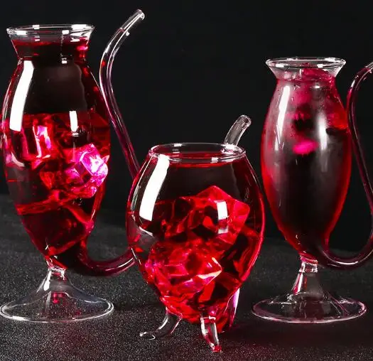 Red Wine Glass Vodka Shot Cup New Arrival Whiskey Glassware Drinking Tube Mug Sucking For Barware
