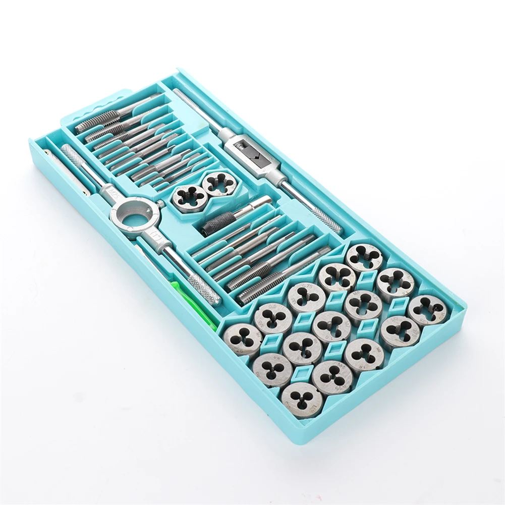 

40pcs/Set Tap Die Kit M3-M12 Screw Thread Nut Bolt Metal Wrench Screws Tap Die Kit Portfolio Hand Tool with Storage Box