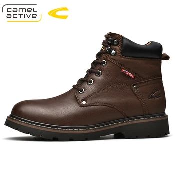 

2020 fashion first layer cow leather shoes fashion outdoor tooling shoes men's snow boots outdoor shoes cotton shoes