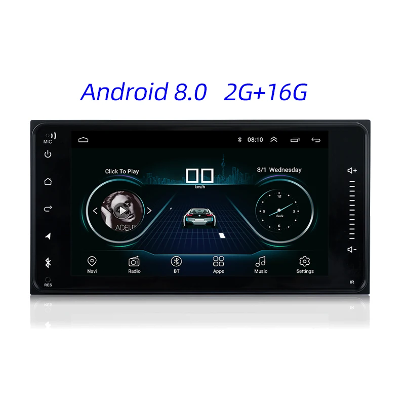 2 din автомагнитола android 9,0 DSP 2.5D ips экран для GPS для Toyota Corolla навигация wifi Bluetooth вид спереди и сзади - Цвет: 8.0 with 2G