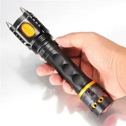 2000LM CREE T6 светодиодный походный фонарик самообороны тактическая подзарядка TorchLamp 5-Режим Фонарь атака мощная головная сигнализация DA