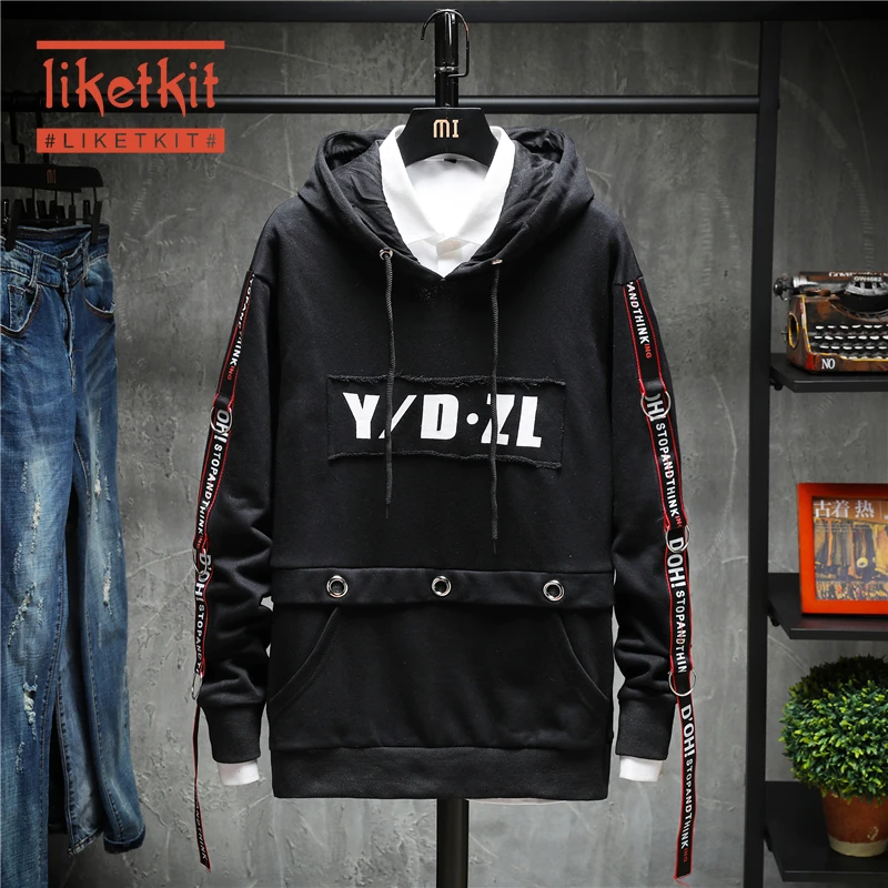 Толстовка с капюшоном в стиле хип-хоп индивидуальным принтом осень 2019 | Мужская