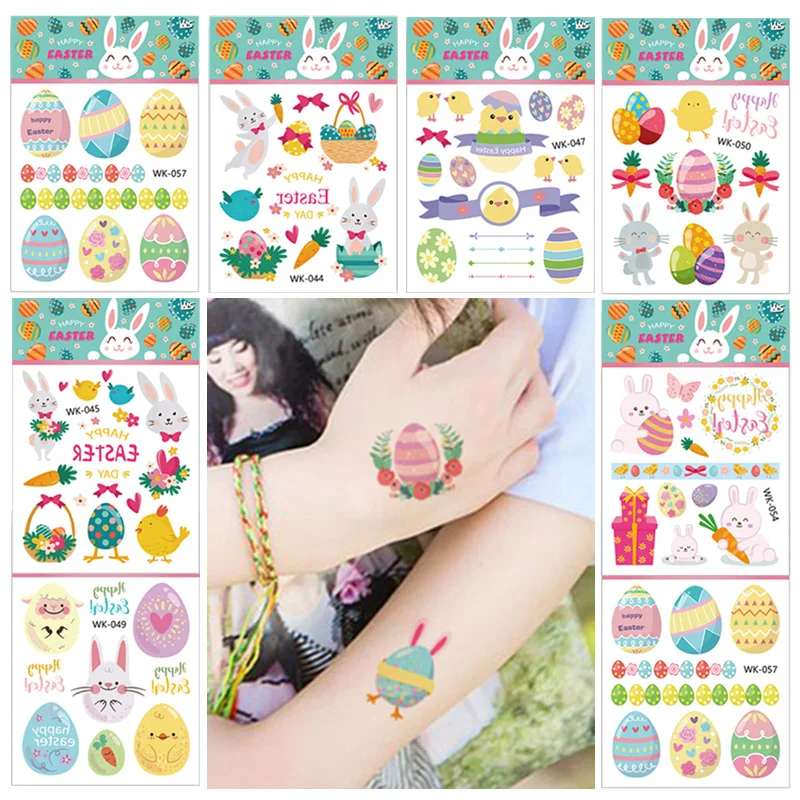 1 шт. пасхальные украшения вечерние для детей поддельные татуировки временные