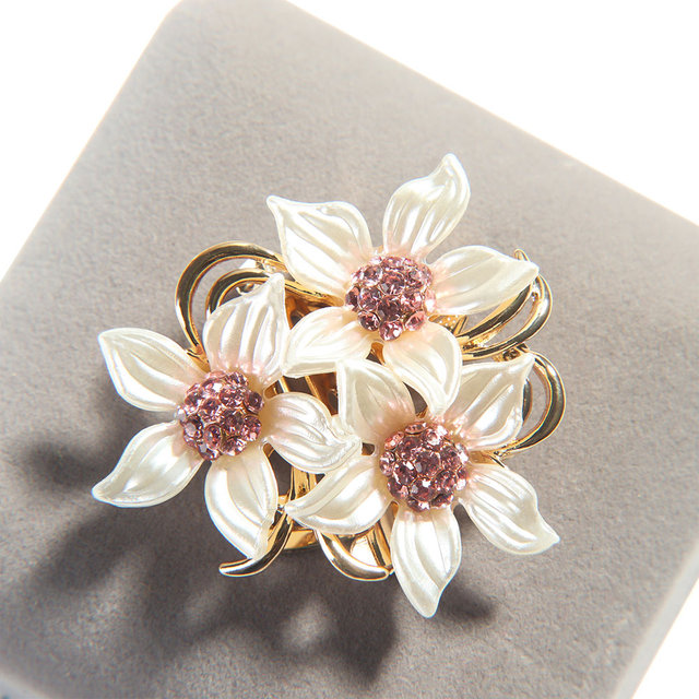 Flower Brooch Lapel Pin Rhinestone Jewelry Women Wedding Pins Large Brooches For Women broche Clothes Accessories
