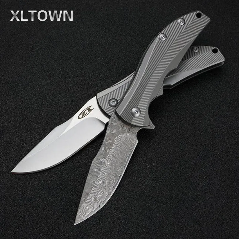 Складной нож XLTOWN D2 уличный клинок из дамасской стали с рукояткой титанового