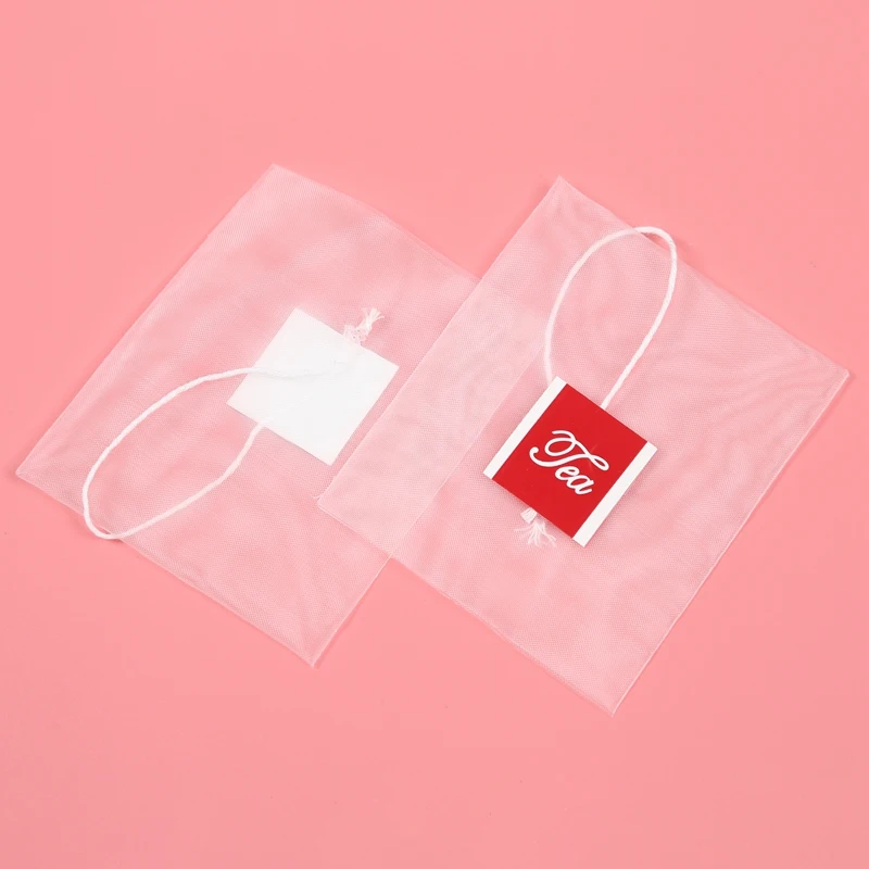 pirâmide saco de chá filtro saco de chá de náilon única corda etiqueta transparente vazio saco de chá cnim quente