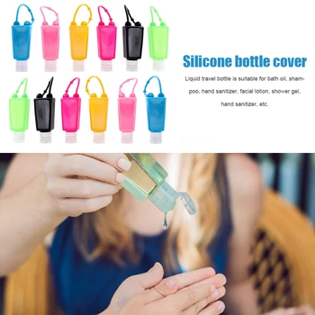 

12/5pcs Disinfectant Liquid Containers Silicone Shampoo Bottle Outdoor Hand Sanitizer Refillable Bottle w/Cover Random
