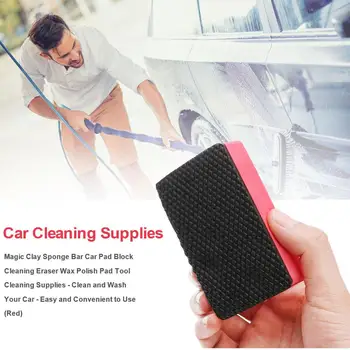 

Car Cleaning Sponge Car Pad Block Cleaning Eraser Wax Polish Pad Tool Cleaning Supplies Remove Stubborn Grease