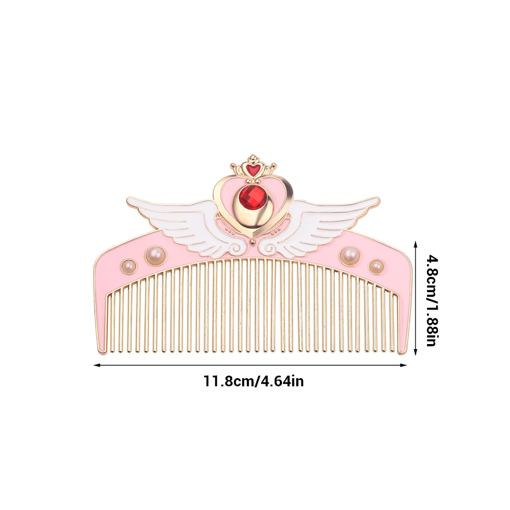 Anime Sailor Moon Hairdressing Comb Cosplay Props Cardcaptor Sakura Pink Woman Cartoon Metal Pettine Originality Gift with bag