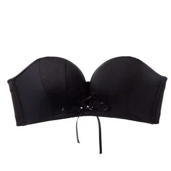 

New Ladies Push Up Bra Gathered No Steel Ring Anti-Slip Off-the-shoulder Bra Solid Color Bra For Women