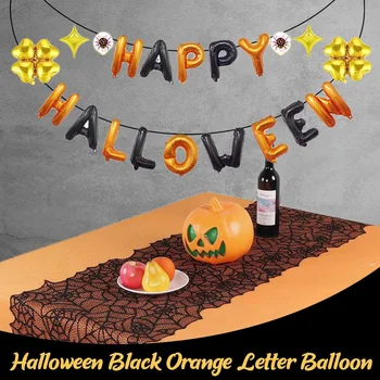 

Halloween Letter Balloon Card Golden Four-leaf Clover Ballon Golden Four-pointed Star Ballon For Halloween Party Decor