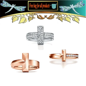 

Ladies Ring The classical charm 1 series Wide and narrow version Zircon 925 Sterling silver Jewelry Luxury brands Couples gift