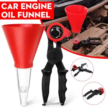 

Car Engine Oil Funnel Kit Universal Spillproof Oil Filter Tool Set Adjustable Priming Filling Funnel Oil Charging System Device