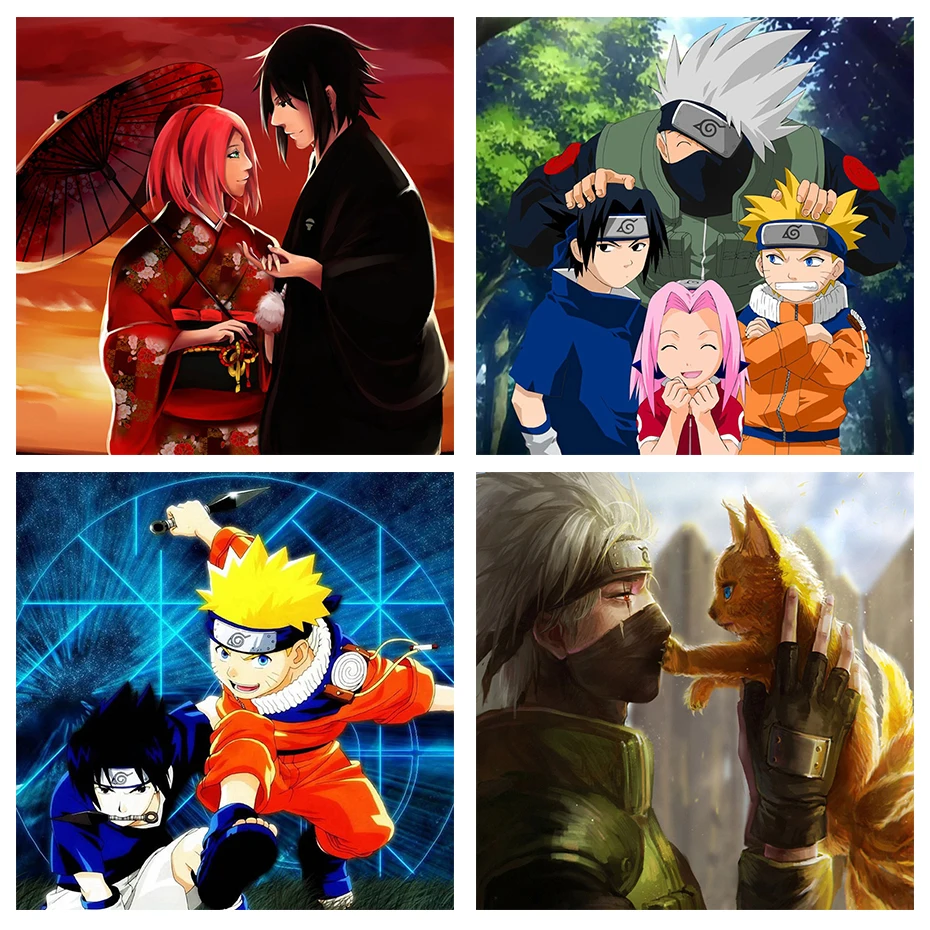 

AMTMBS Anime DIY Painting By Number Naruto Paint Canvas Picture Oil Painting Coloring By Numbers Hand Painted Home Art Decor