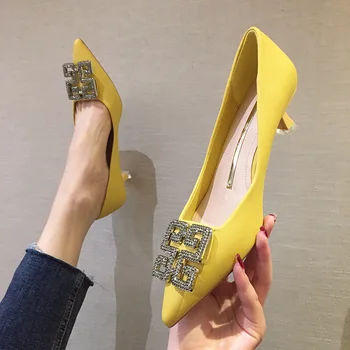 

2020 HOT women's shoes pointed shallow shoes suede stiletto heels pointed shallow mouth single shoes wild women's shoes