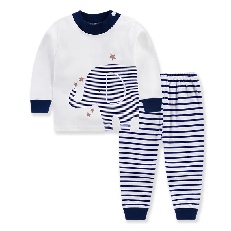 Fashion Set Infant Boy Elephat Striped Tshirt To + Pant Clothing Suit Baby's Wear For Outfits |