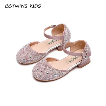 

CCTWINS Kids Shoes 2020 Spring Girls Brand Party Heel Children Fashion Princess Shoes Toddler Rhinestone Mary Jane Baby GM2640