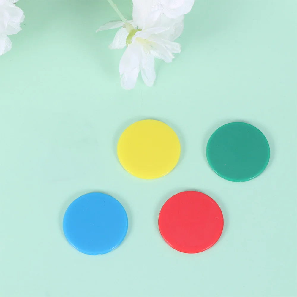 100 Uds ronda juego Chips contando piezas redondas de acrílico de color rebanadas Fichas de Bingo suministros para juegos para la casa de Bar