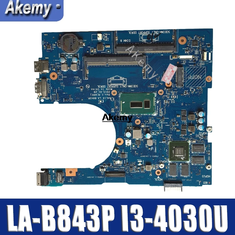 

For Dell Inspiron 15 5458 5558 5758 Laptop motherboard I3-4030U CPU AAL10 LA-B843P CN-07KTXF 07KTXF Mainboard test good