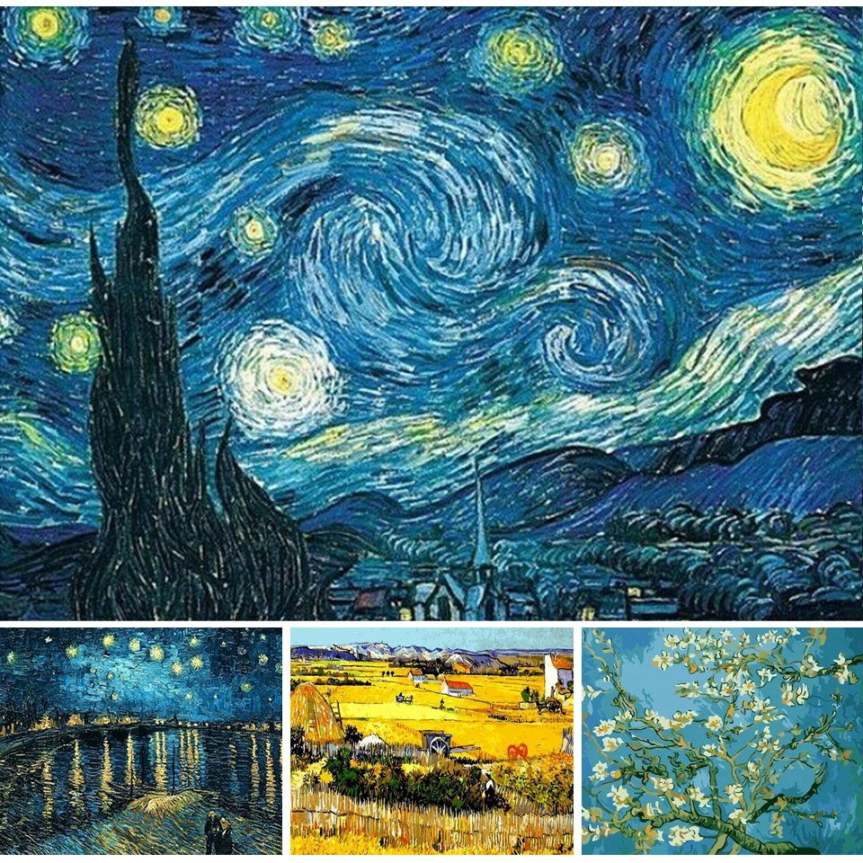 van gogh starry night diamond art intermediate kit