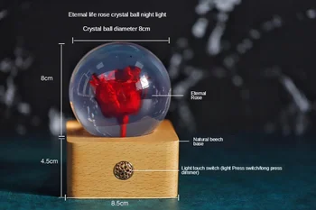 

Luminous Wooden Music Box Bluetooth Rotate Crystal Ball Music Box Moon With Projector Light For Birthday Christmas New Year Gift