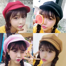 Новая мода шерсть женский берет осень зима восьмиугольная кепка шляпы Стильный художник кепка газетчика boina шляпы