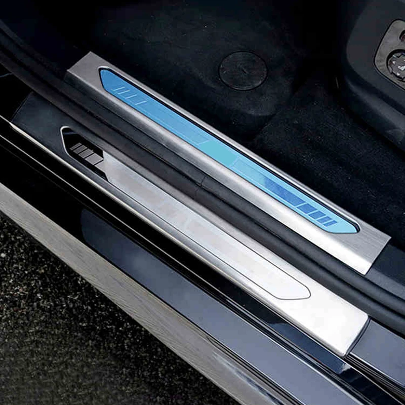 

Lsrtw2017 for Bmw X5 G05 Car Door Outside Sill Threshold Trims Anti-protector Interior Accessories Chrome 2019 2020 2021