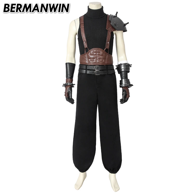 BERMANWIN PS4 игра Final Fantasy VII ремейк костюм FFVII FF7 Cloud Strife косплей Униформа Хэллоуин для взрослых мужчин наряд костюм