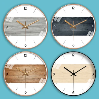 

Nordic Silent Wall Clock Modern Design Simple Wood Color Fashion Mute Wall Watch Creative Reloj Pared Bedroom Home Decor AA50ZB