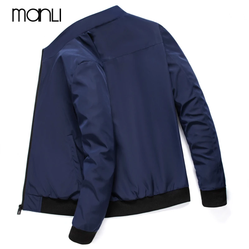 Мужская куртка-бомбер Повседневная облегающая однотонная верхняя одежда в стиле