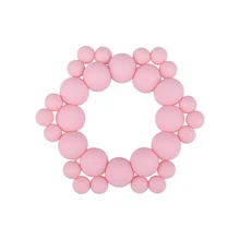 

Cute Round Teether Toy Hollow Design Soft Silicone Safety Colorful Baby Beaded Teether Baby Accessories Newborn Teething Toys