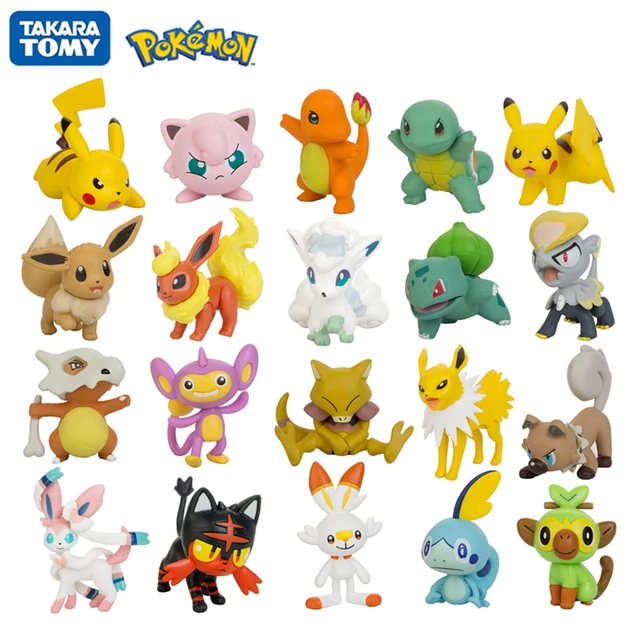 Tomy Pokemon 3-9cm Pet Collection Pikachu Squirtle Bulbasaur Charmander Vulpix Eevee Abra Litten Anime Figures Dolls Model Toys