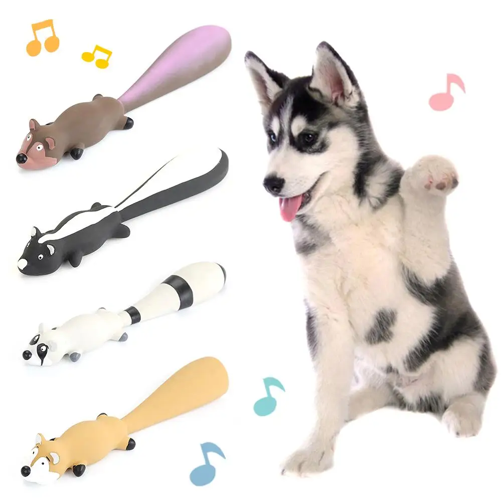 4 Animals Pet Dog Puppy Squeaky Sound Toy Cute Fox Shape Latex Doll Bite-resistant Play Chew Squeaking Pets Accessories | Дом и сад