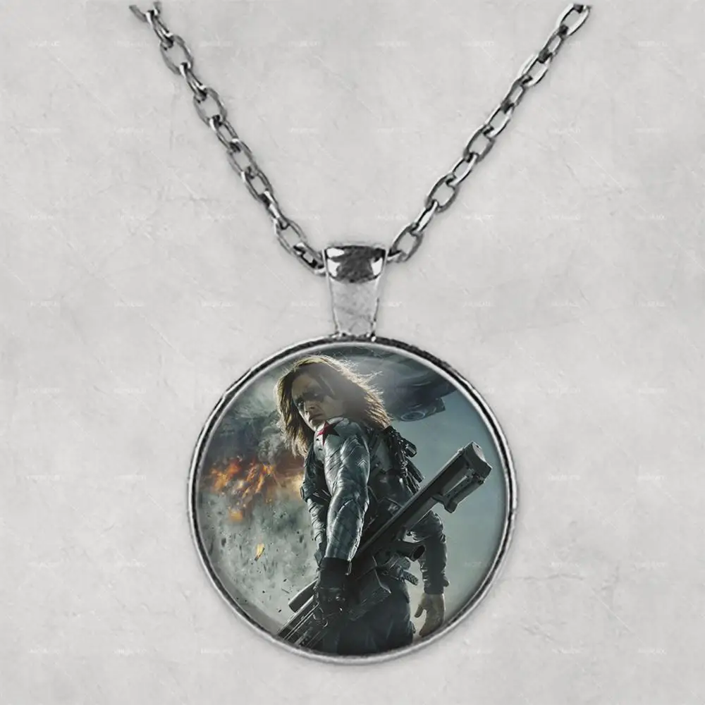 Bucky Barnes Photo Necklace Pendant Mother's Day Birthday Gift Custom Jewellery cute travel bag for her gift | Украшения и