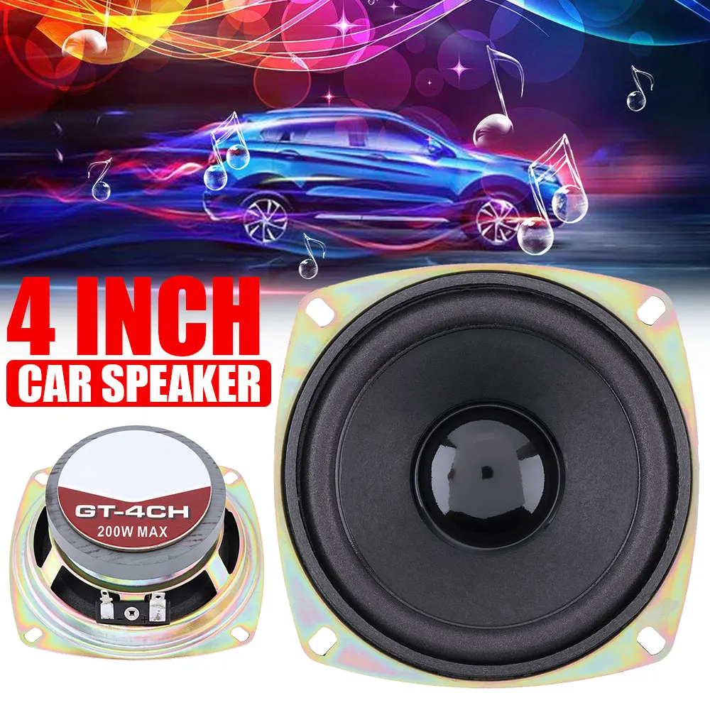 

1pcs 4 Inch 200W Universal Car HiFi Coaxial Vehicle Speaker Door Auto Audio Music Stereo Full Range Frequency Speakers for Cars