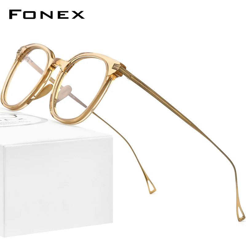 

FONEX Оправа для очков Мужская и женская из ацетата, квадратной формы