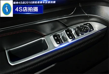 

Yimaautotrims Inner Door Armrest Window Lift Button Panel Cover Kit Trim Fit For Ford Explorer 2016 2017 ABS Auto Accessory