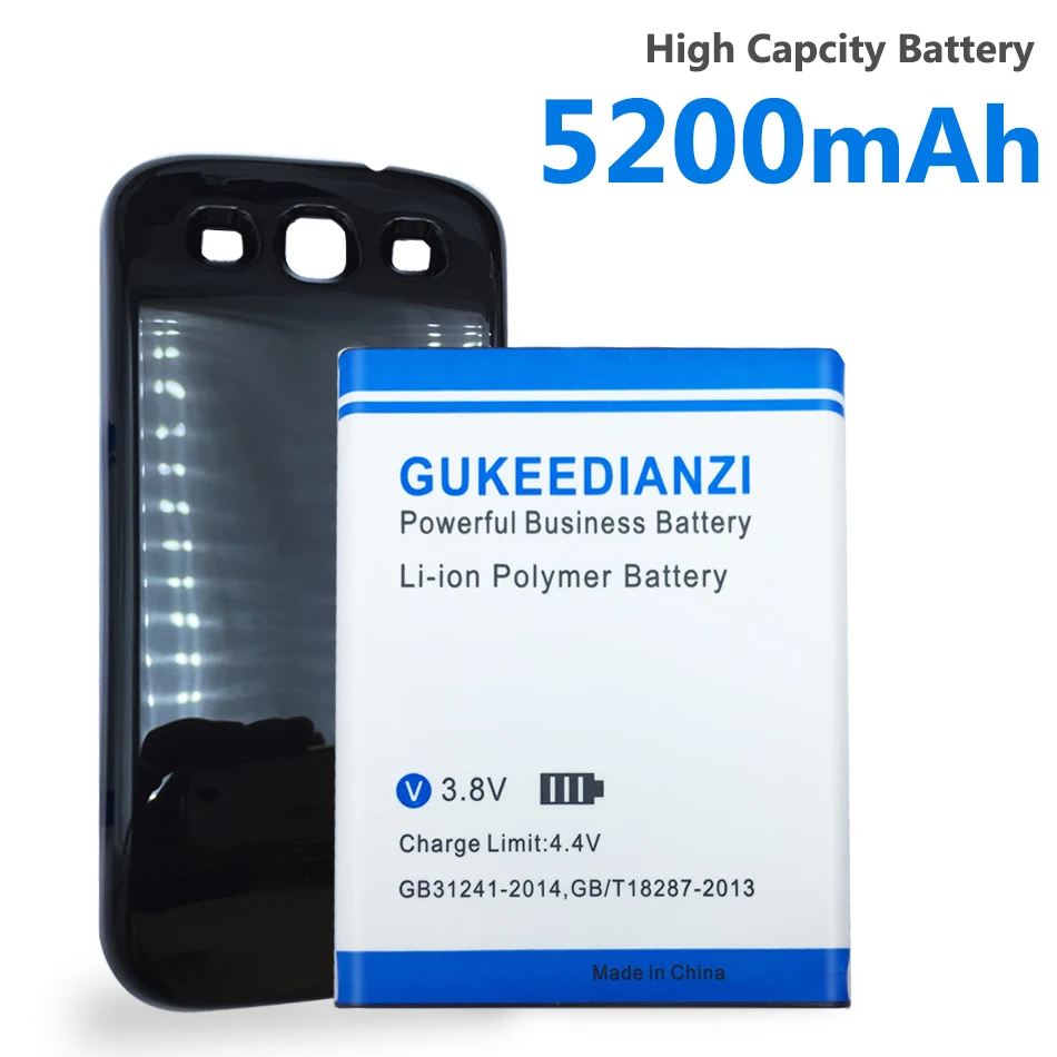Аккумулятор GUKEEDAINZI 5200 мАч для Samsung GALAXY S3 SIII I9300 расширенные аккумуляторы мобильных