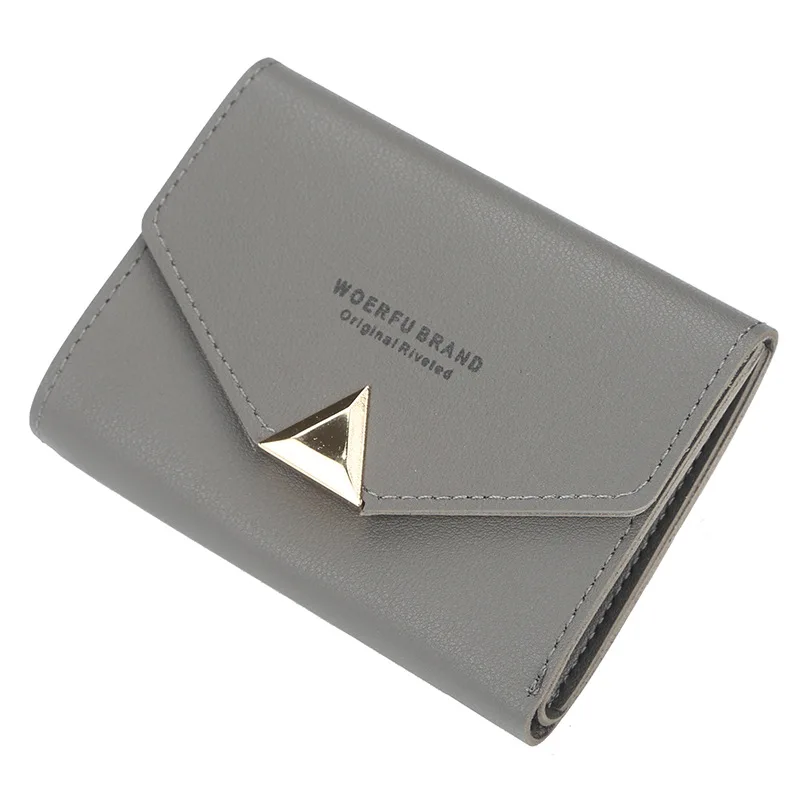 Mingzion короткие женские кошельки маленький женский кошелек кожаный мини кошелек мягкий корейский дизайн кожаная кредитница сумка для монет - Цвет: W006B