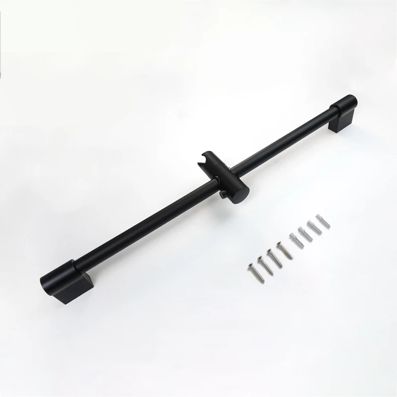 Wall Mounted Matt Black Coating Shower Set with ABS Hand Shower Head Stainless Steel Hose Adjustable Holder Sliding Bar shower head shower set