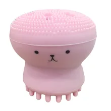 Мультяшная маленькая форма медузы, очищающая щетка для лица, очищающая силиконовая пуховая щетка для лица 6*9 см, моющаяся щетка для лица, Прямая поставка