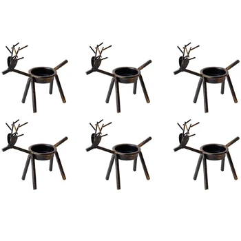 

Reindeer Candle Holder, Set of 6 Tea Candles Holders Candlestick Christmas Decoration for Home, Table, Fireplace, Window