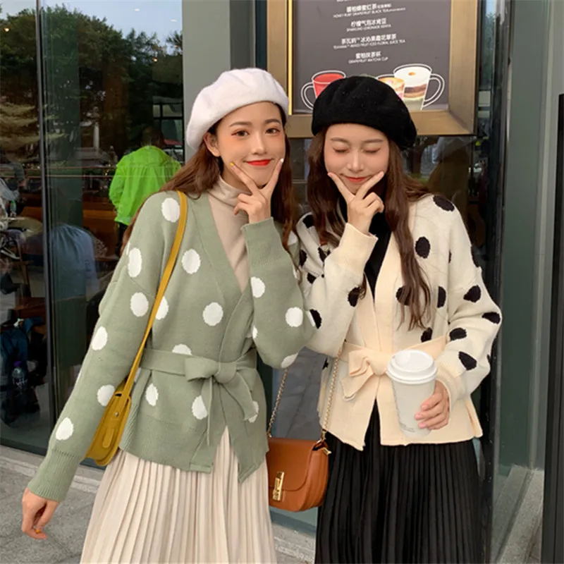 

Loose-Fit Origin 623 Polka Dot Lace-up Cardigan Coat